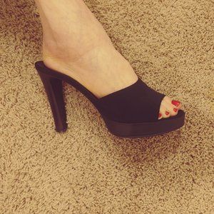 Black peep toe pumps - like new